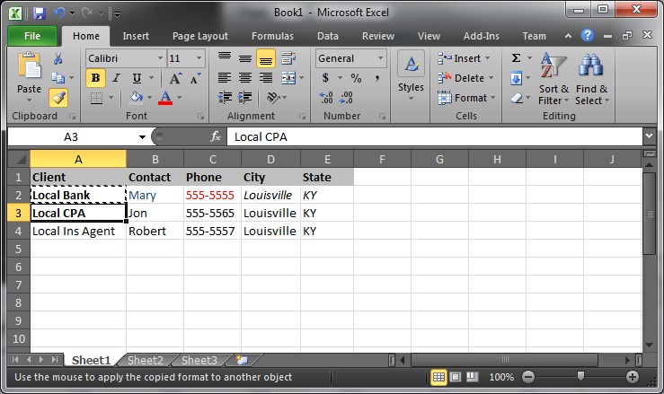 Copy Formatting